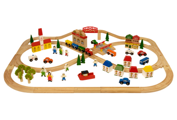 bigjigs town and country train set